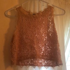 Pink Lace Crop Top